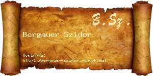Bergauer Szidor névjegykártya